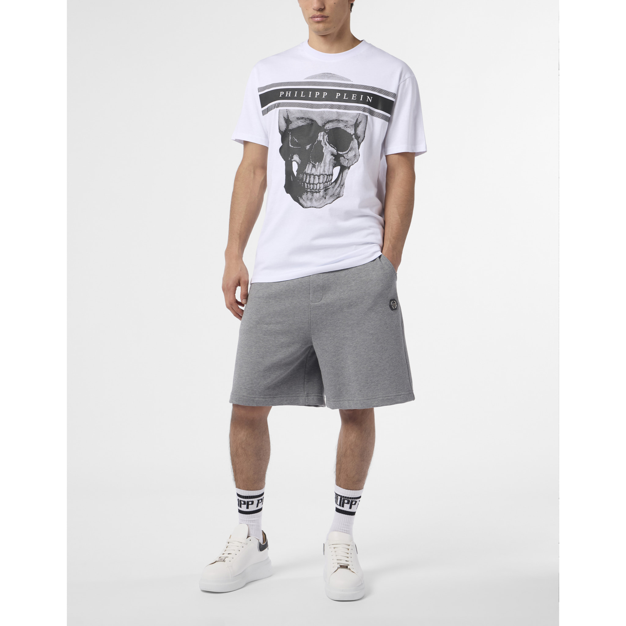 PHILIPP PLEIN Round Neck T-Shirt Skull Logo Line