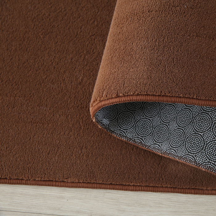 MOSCOU - Tapis rond uni Marron