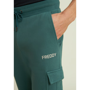 Pantaloni cargo in felpa con tasca applicata