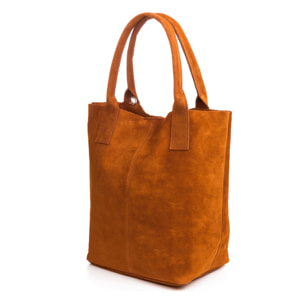 Chiusi Bolso Shopper Mujer.Piel auténtica Gamuza