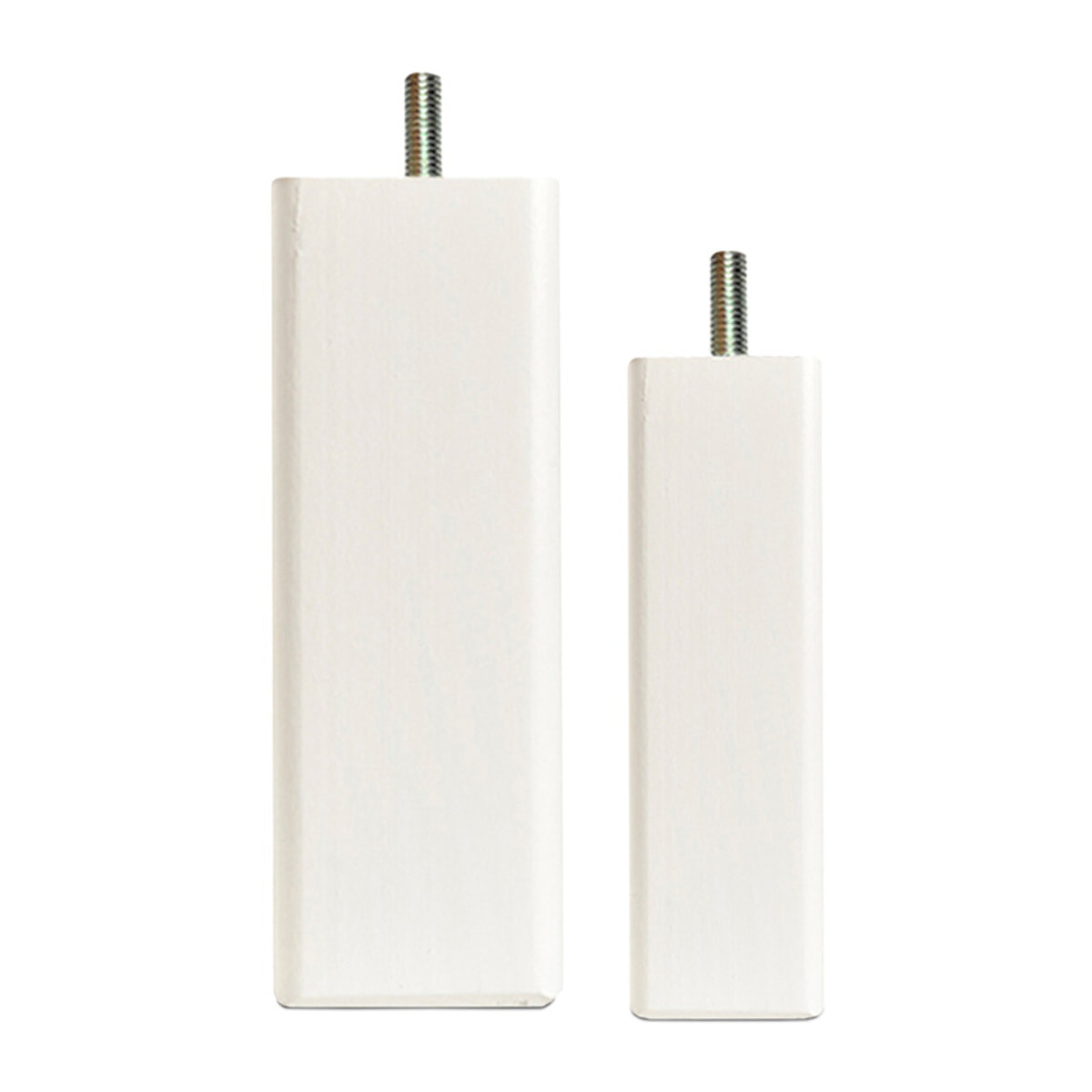 Pied de lit carre blanc (à l'unité) | Bois Naturel | Hauteur 20 cm