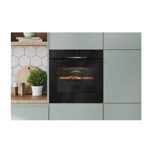 Four encastrable BOSCH HBA372BB4 - Chaleur pulsée - Hydrolyse - Pyrolyse - Porte froide - Mode Friture Sans Huile Air Fry