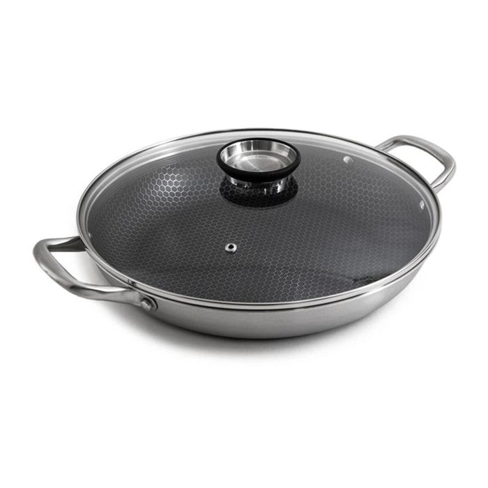 Plat à paëlla   triplex avec couvercle - "Black Cube"