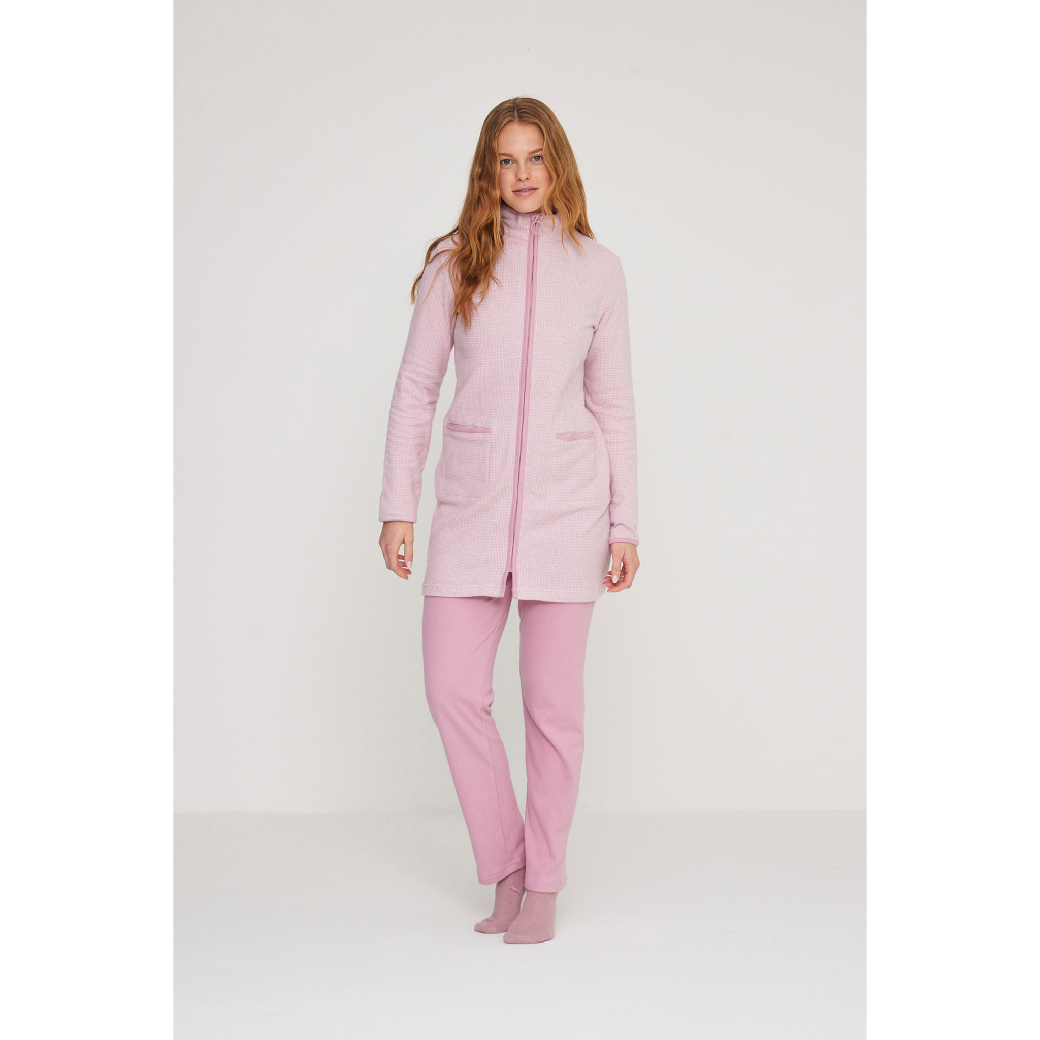 Vestaglia donna heart in punto milano con zip Noidinotte