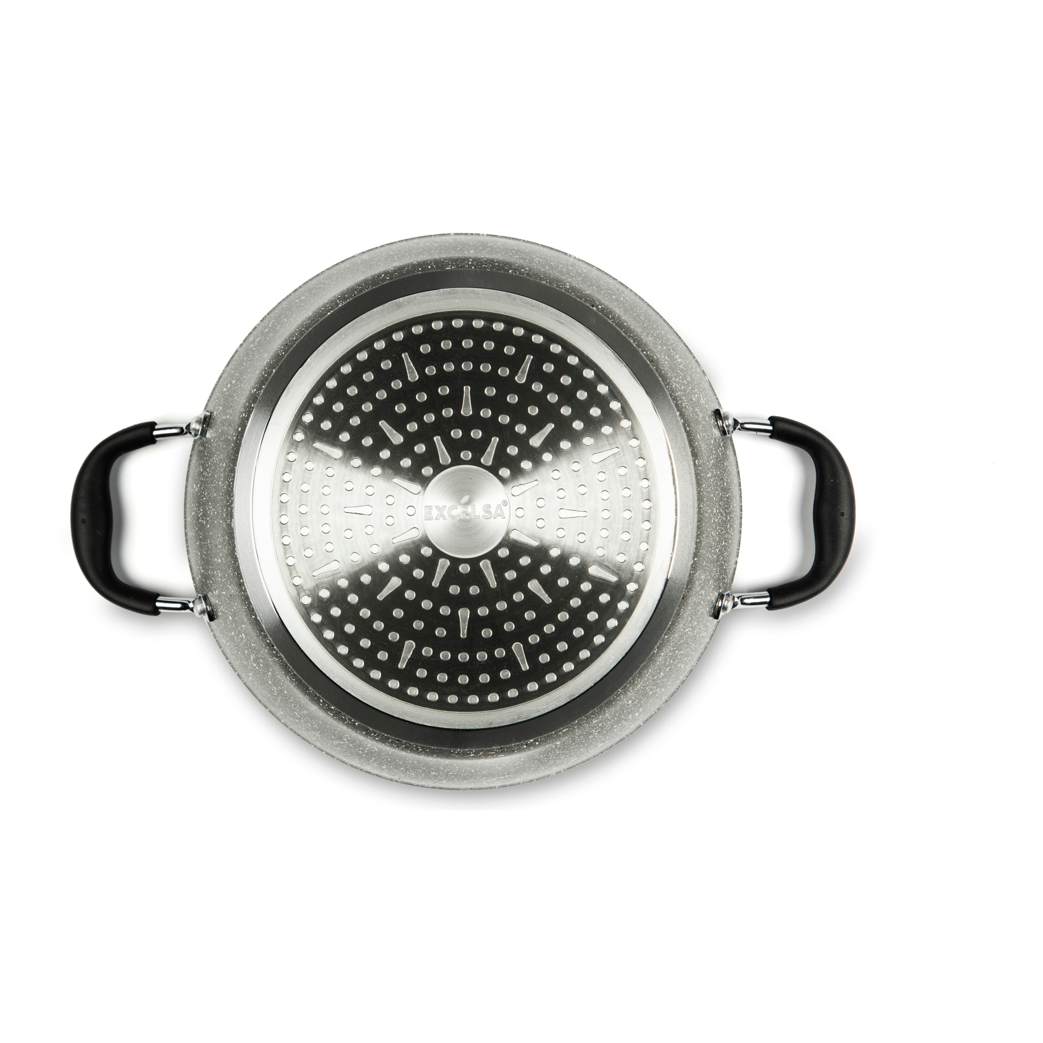 Tegame 28 cm con Coperchio Excelsa – Forn-Ok, Alluminio Grigio