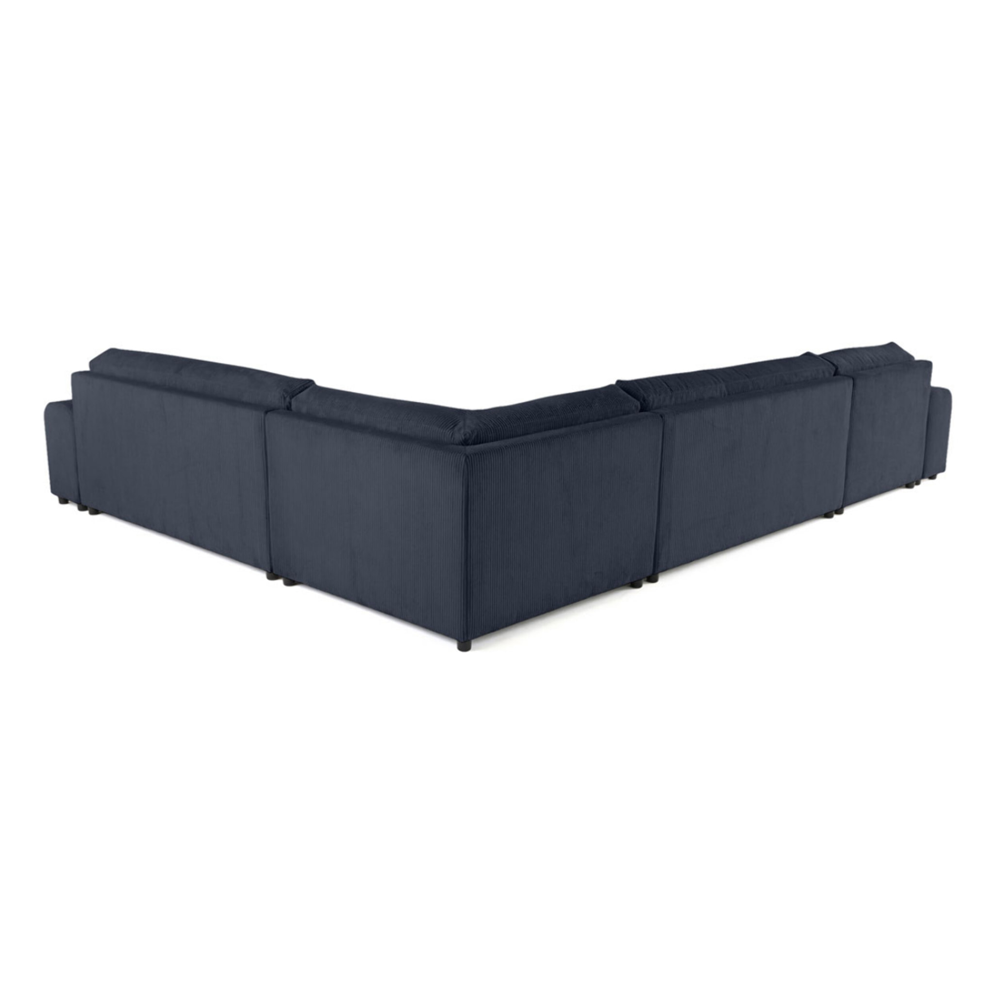 Garance - canapé modulable d'angle droit - 8 places - en velours côtelé - Bleu nuit