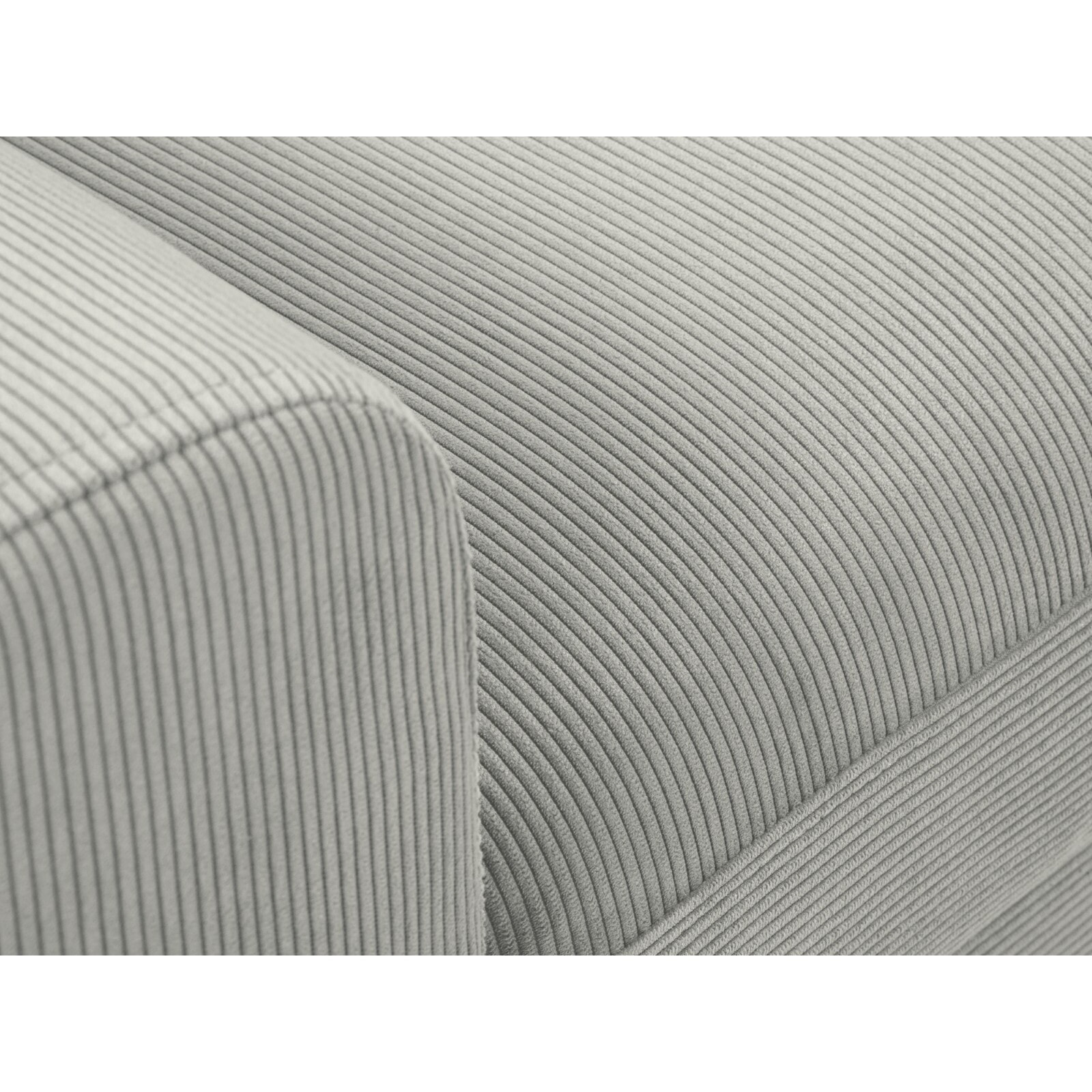 Canapé d'angle droit convertible avec coffre de rangement "Kyoto" 4 places en velours côtelé gris clair