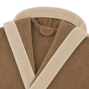 Peignoir a capuche pur coton 380 g/m² uni beige marron Club chocolat