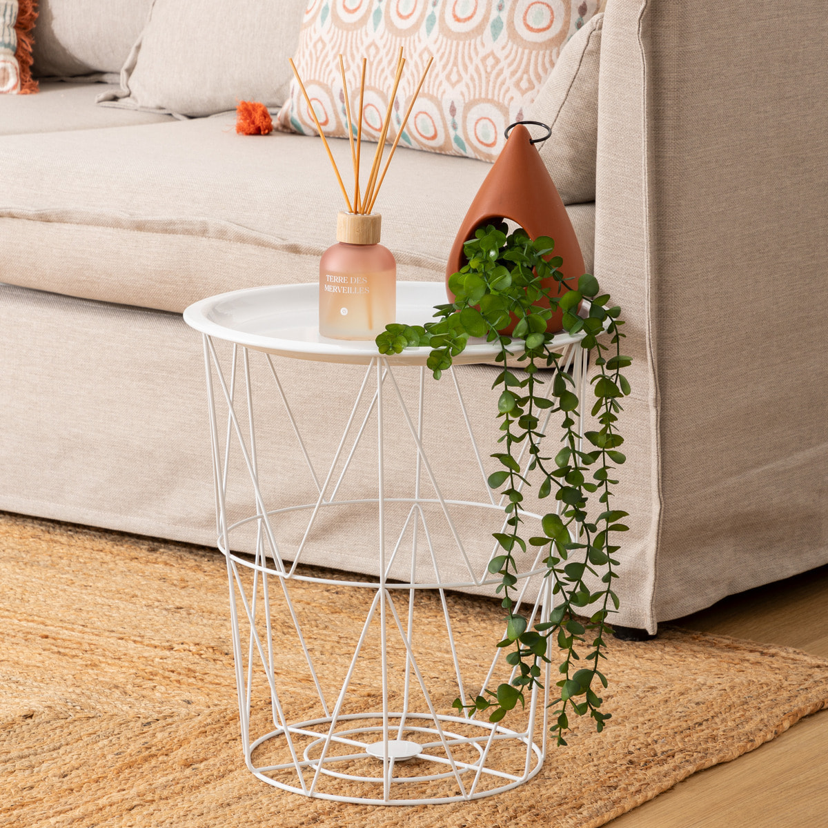 Table d’appoint "Kumi" blanc 40x37x37cm