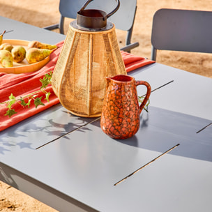 Table de jardin extensible aluminium + 8 assises CHARLESTON + SAVANNAH