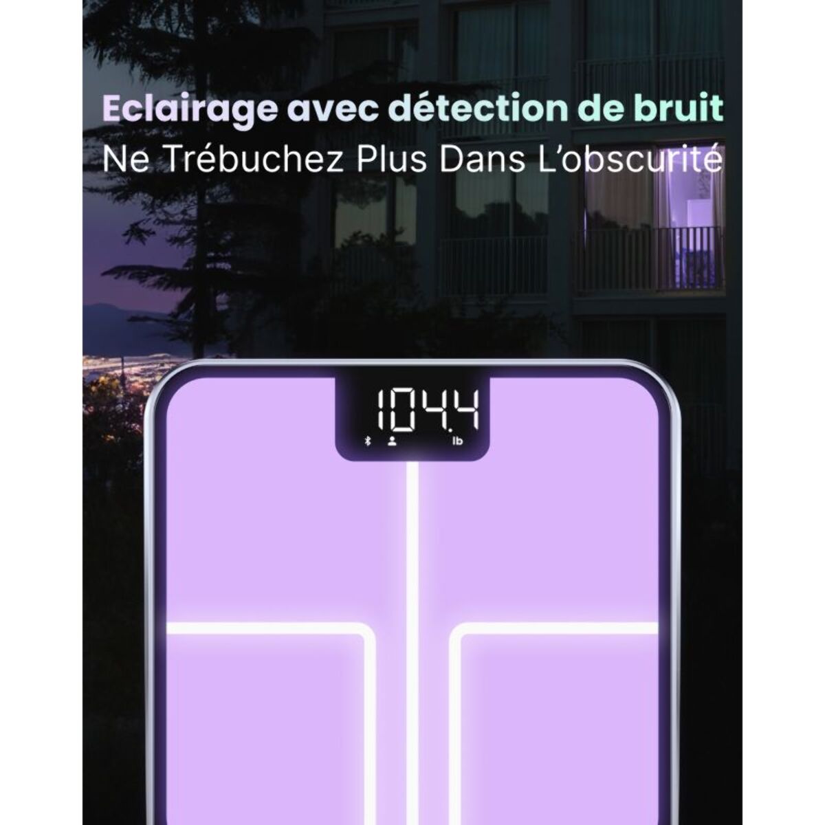 Pèse personne connecté RENPHO Elis Chroma A017 - Impédancemètre Intelligent avec Éclairage LED et Suivi de 13 Mesures Corporelles