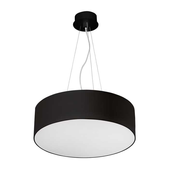 LEDS C4 Luno Lámpara Colgante de Techo para Interior con Luz LED Blanco Cálido 3000K 5083lm Moderna de 60cm Diámetro. Color Negro