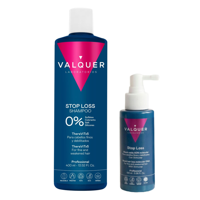 Valquer Pack anticaida Champú + shock ADN molecular - 400 ml + 100 ml