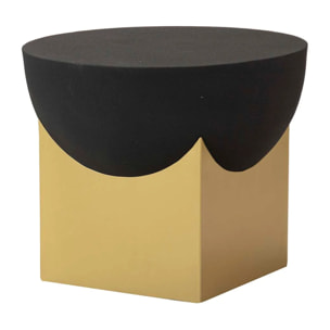 Mesa Centro Metal Dorado Negro Amala 51x51x43 Cm