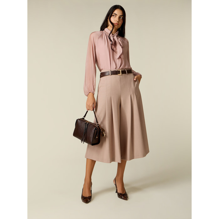 Oltre - Gonna pantalone con pieghe - Rosa