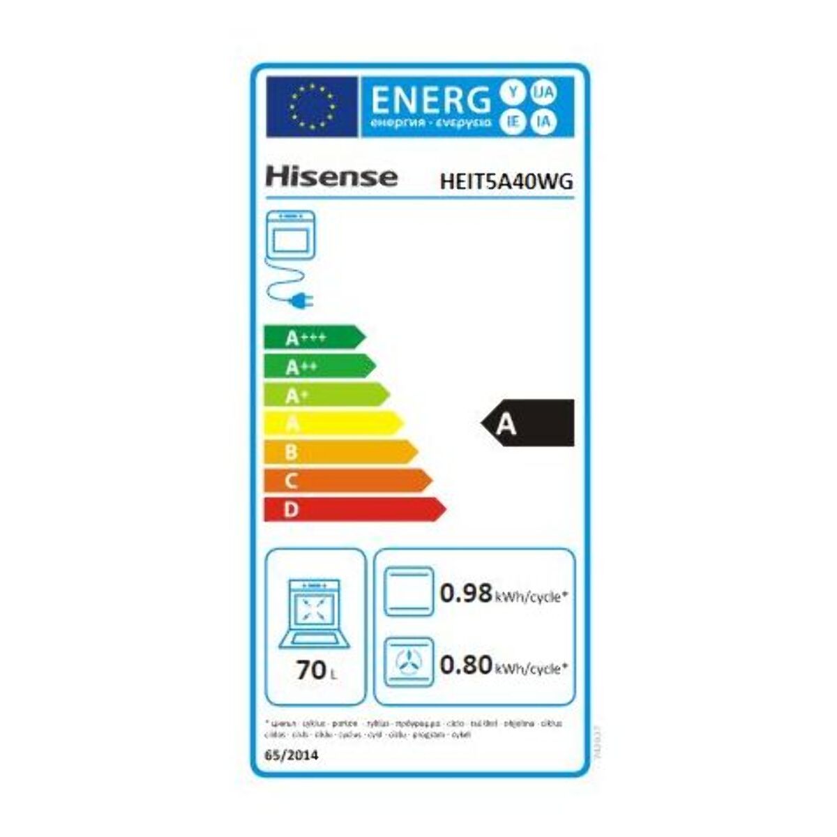 Cuisinière induction HISENSE HEIT5A40WG