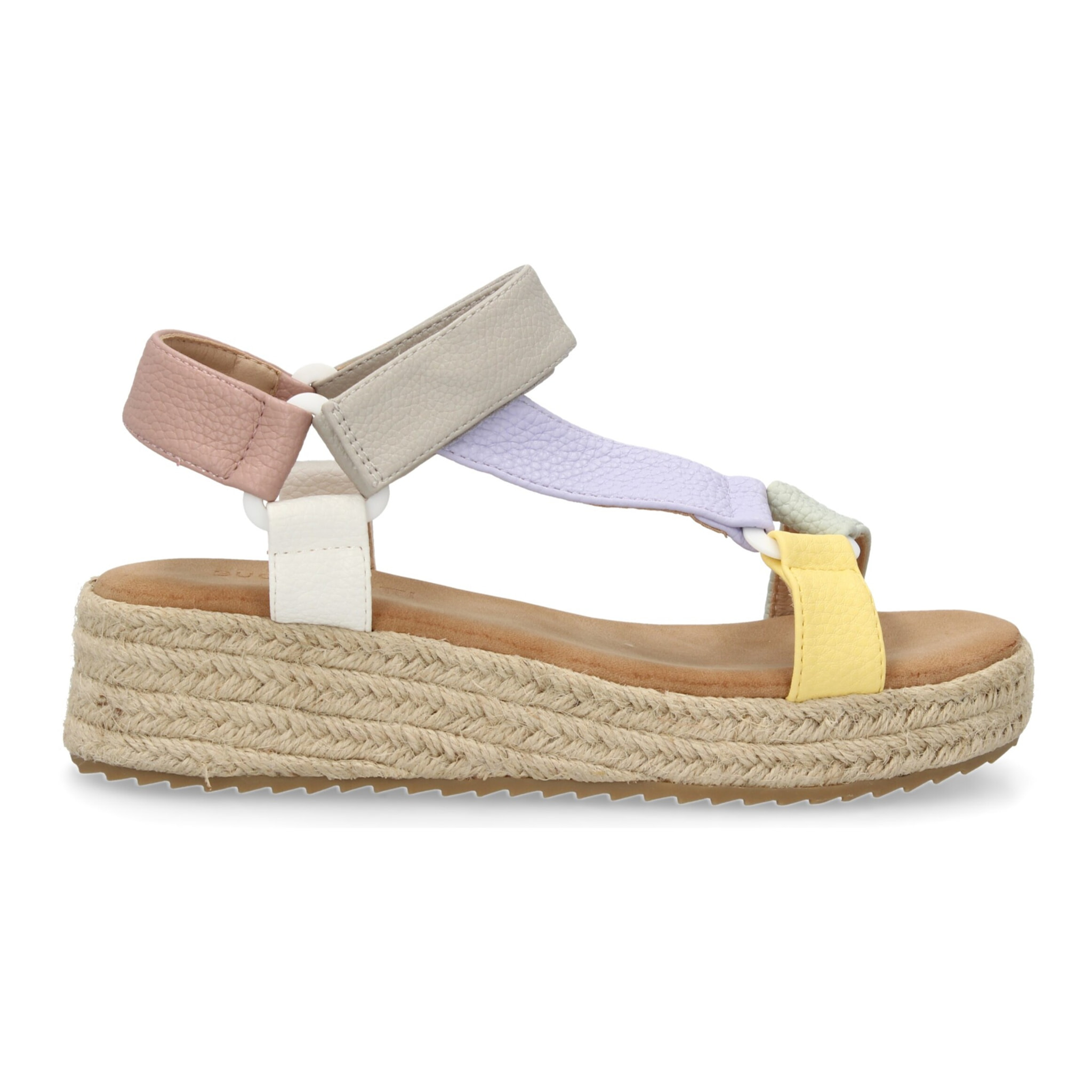 Sandalias planas de yute para mujer, diseño moderno y elegante, comodas con cierre autoadherente