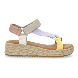 Sandalias planas de yute para mujer, diseño moderno y elegante, comodas con cierre autoadherente