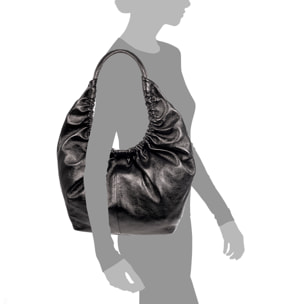 Arzignano bolso de hombro piel auténtica laminada asa grande acolchada