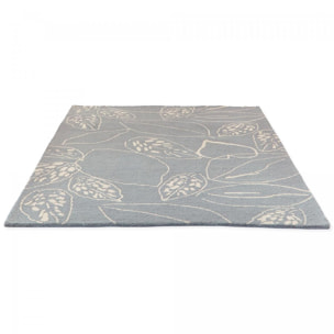 Tapis salon et chambre fait à la main en laine motif floral CHICDOUE