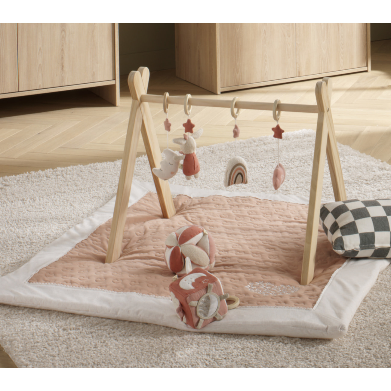 Cube d'activités bébé en coton bio
