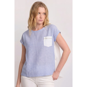 Kocca - T-shirt con taschino Donna, Tinta unita, Girocollo