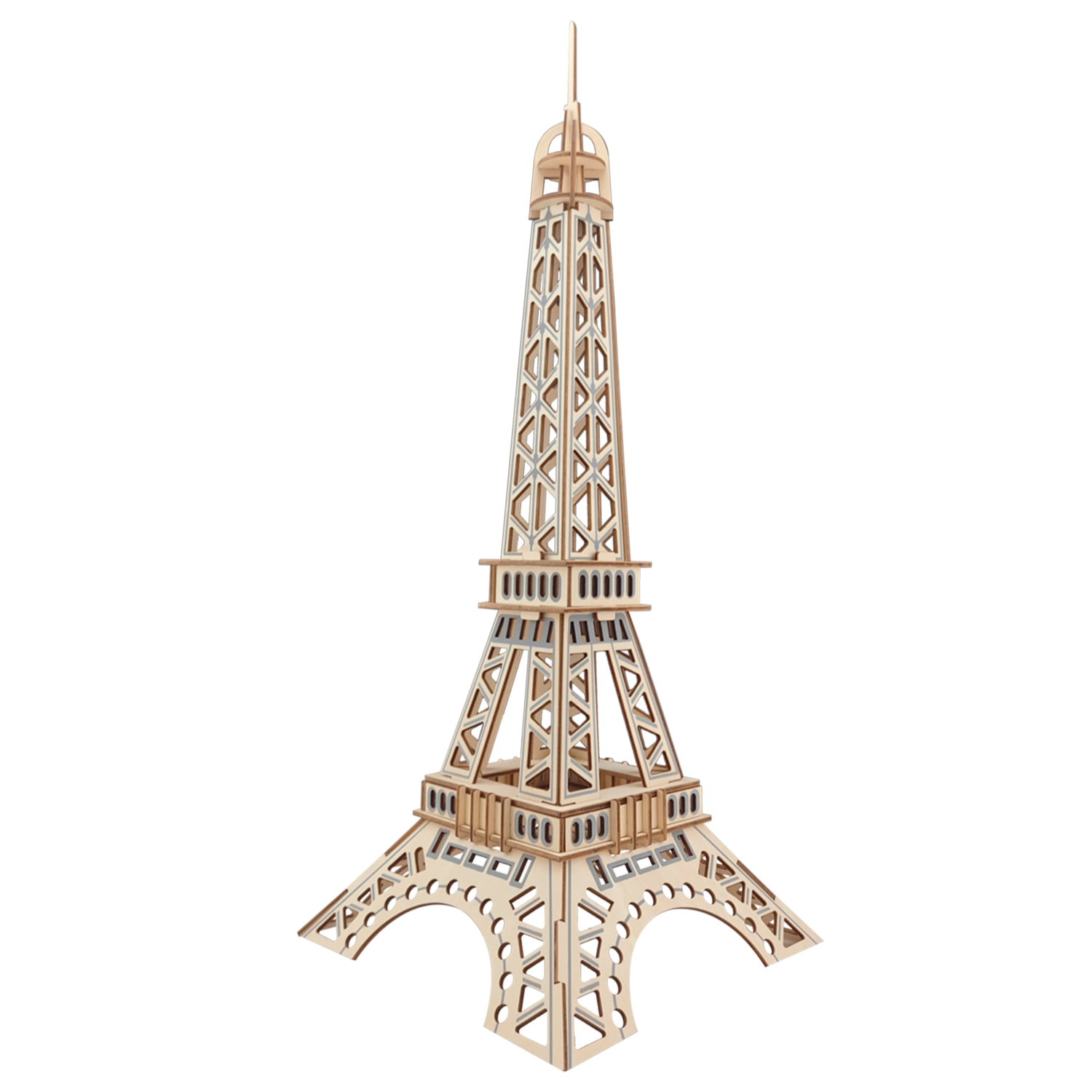 Maqueta 3D de madera. Torre Eiffel en París. 52 piezas.