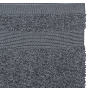 Lot de 2 gants de toilette - coton 450 gr/m² - gris anthracite 15x21 cm