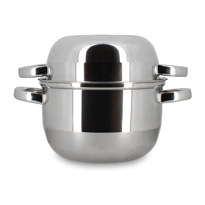 Marmite à moules 2.7l en acier inoxydable 18cm