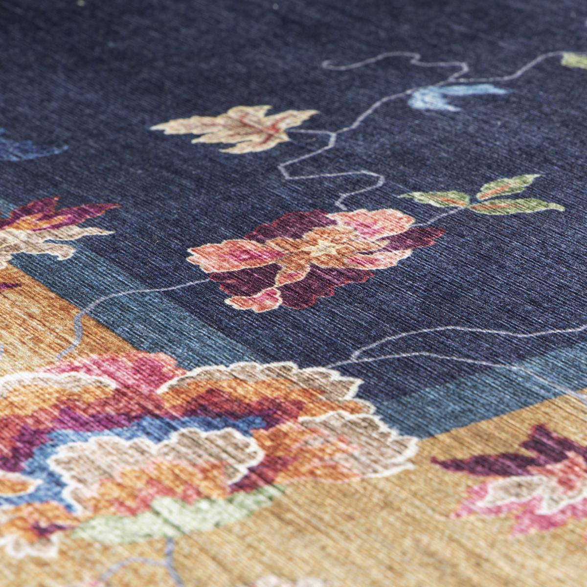 Tapis salon et chambre tissé motif floral LUHE