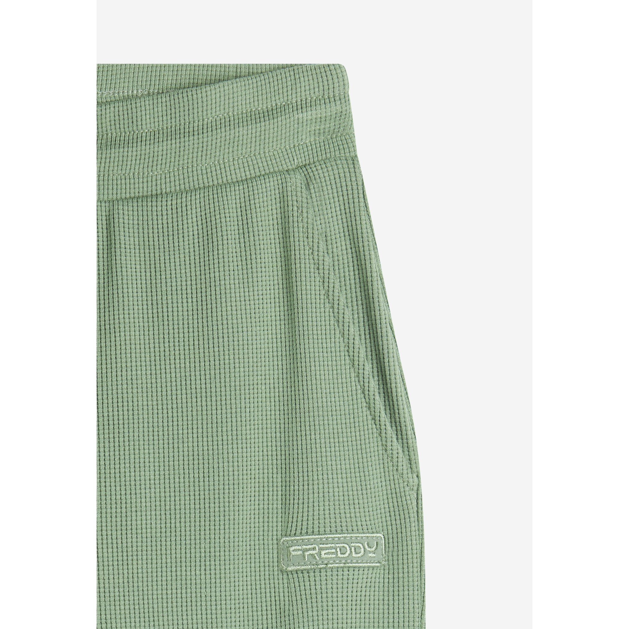 Pantaloni cargo da donna in tessuto jersey waffle