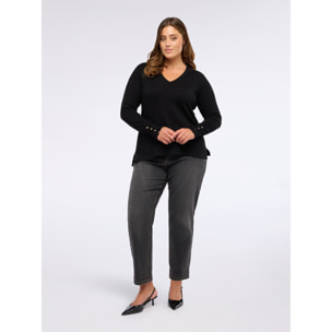 Fiorella Rubino - Jeans barrel stone washed - Grigio