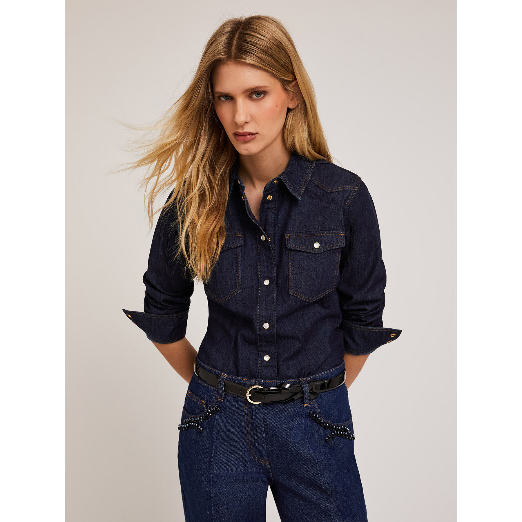Motivi - Camisa de tejido vaquero - Azul