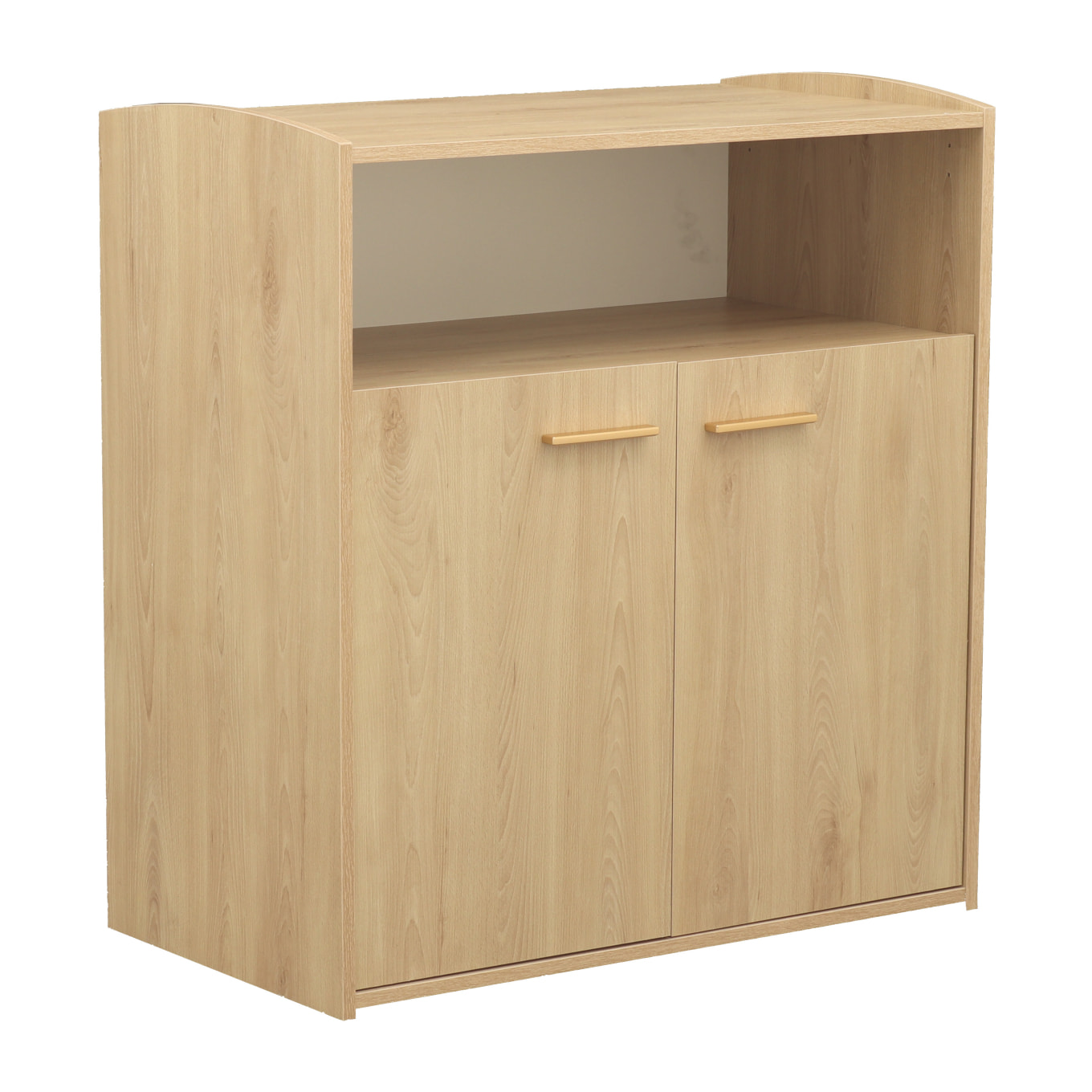 Commode à langer 2 portes et une niche décor bois hêtre