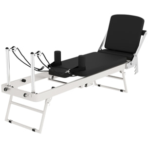 Machine reformer pilates pliable système hybride 4 ressorts acier blanc