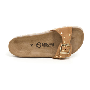 Sandalia Plataforma Cuero Mujer BILLOWY MARRON