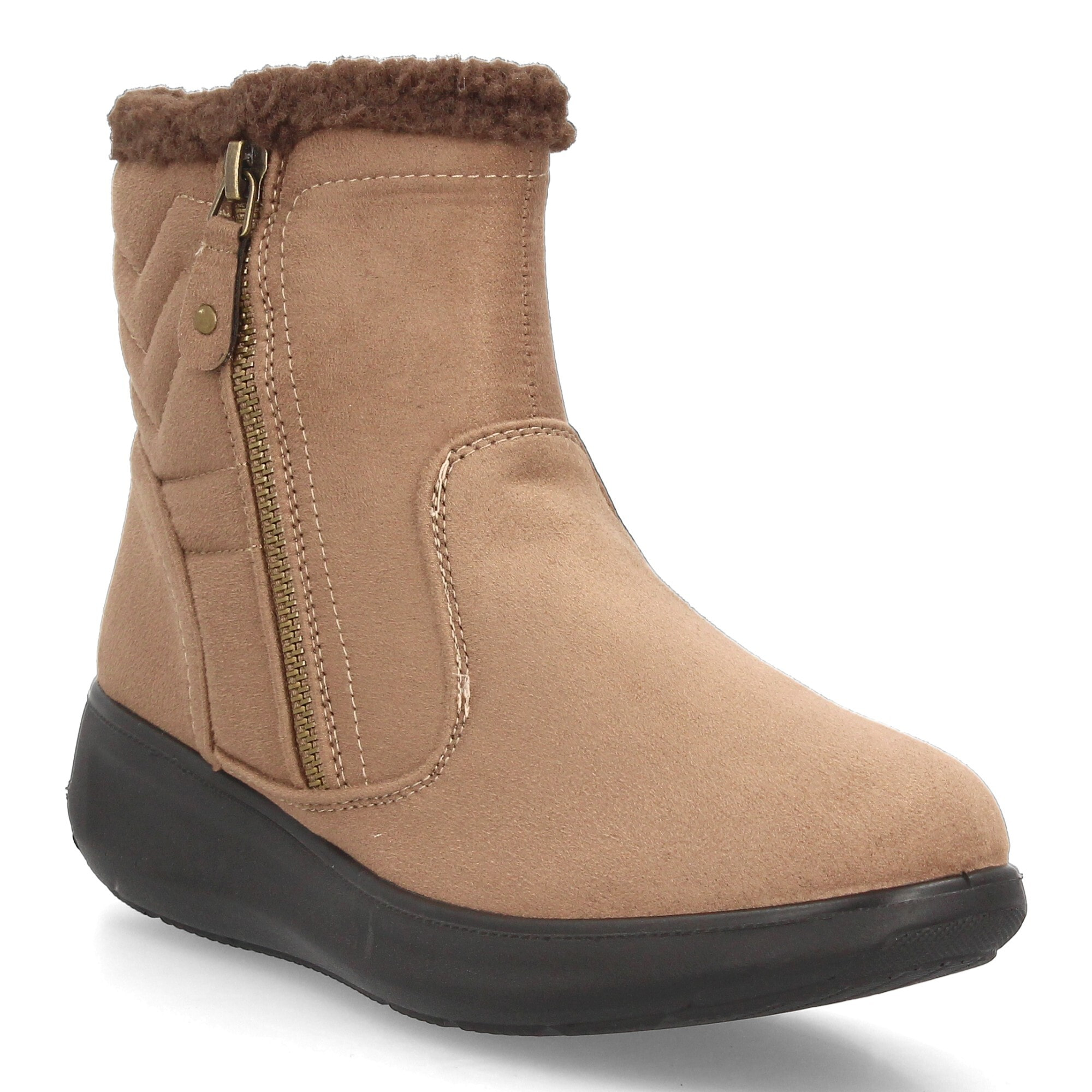 Botines cálidos con cremallera lateral para mujer
