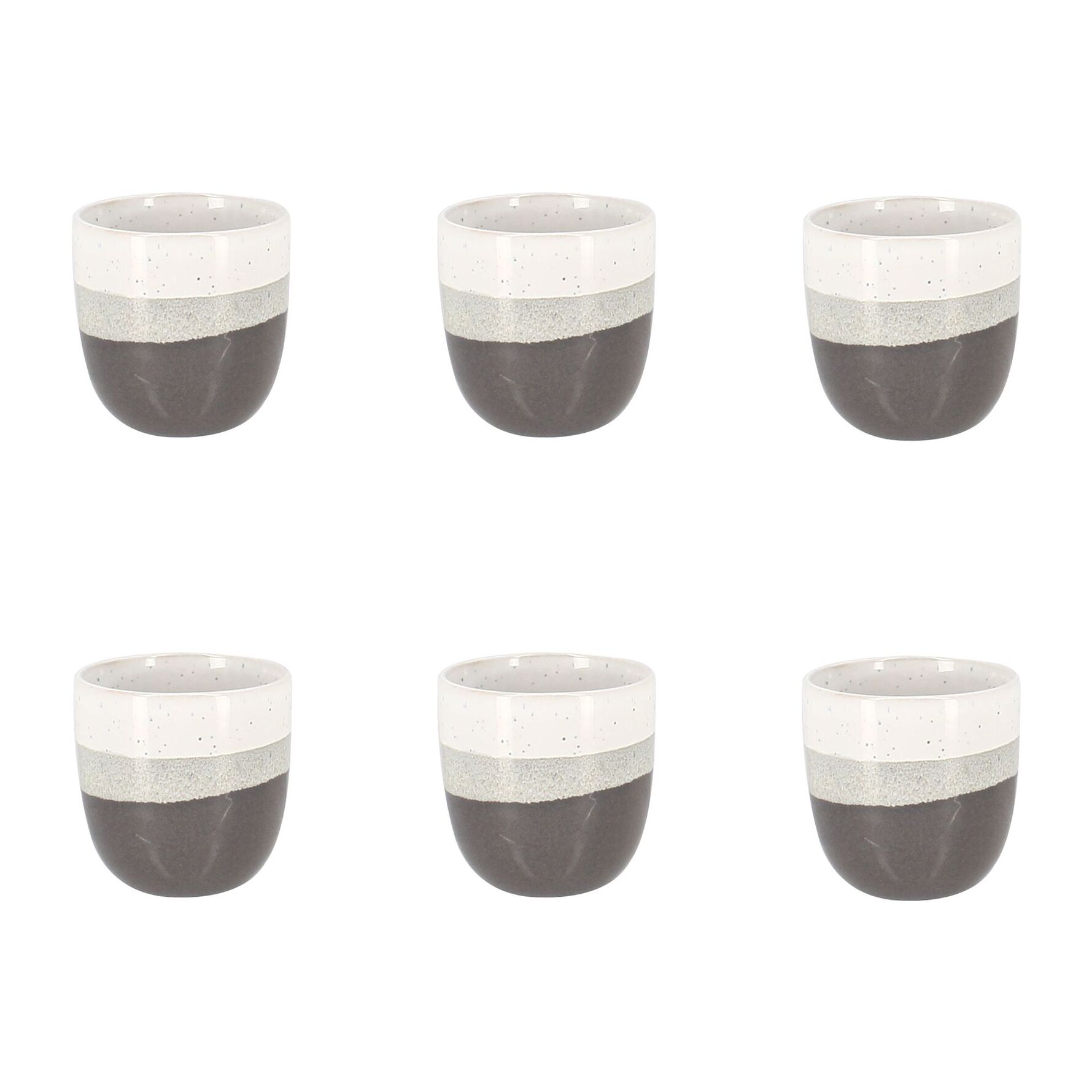 Lot de 6 tasses expresso marron en grès 11cl RIGA