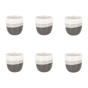 Lot de 6 tasses expresso marron en grès 11cl RIGA