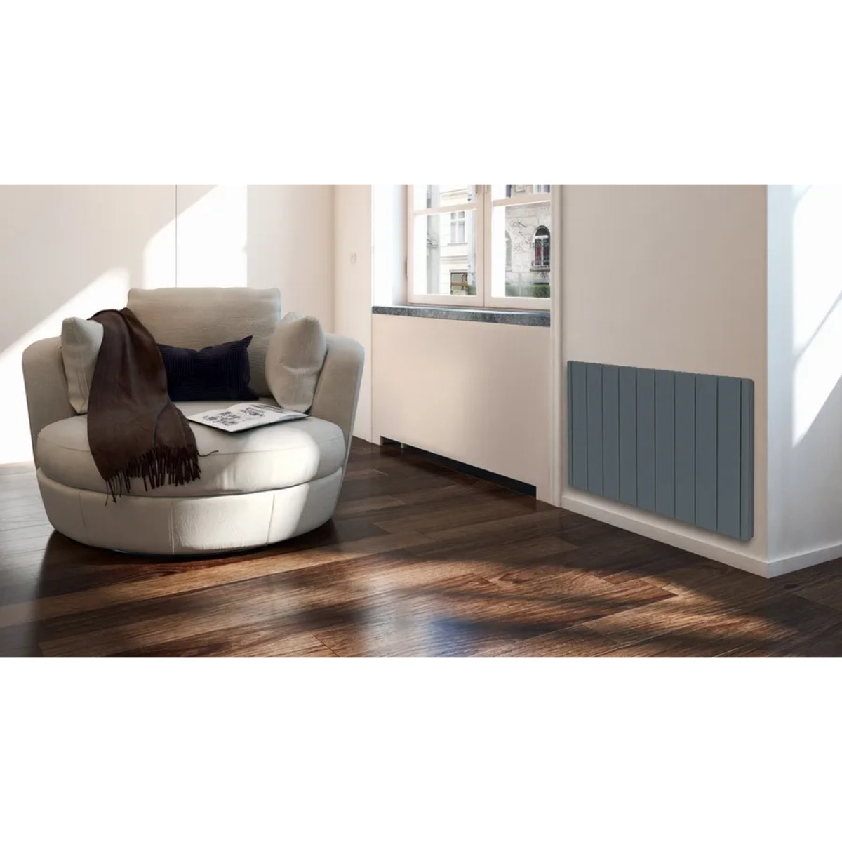 Radiateur Électrique LCD Céramique Gris Anthracite 2000W