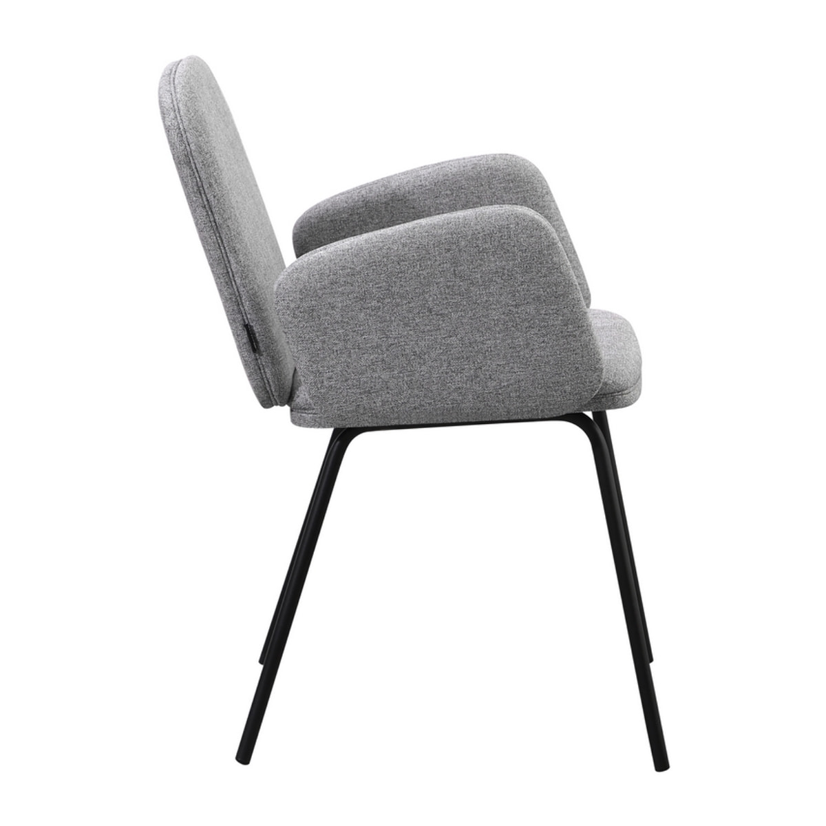 Sedie con braccioli grigio chiaro e gambe nere in metallo - Kendal