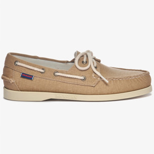 Docksides Sebago Uomo Beige PORTLAND WASHED CANVAS