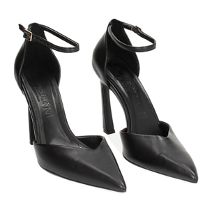 Décolleté open shank nere, tacco 10,3 cm