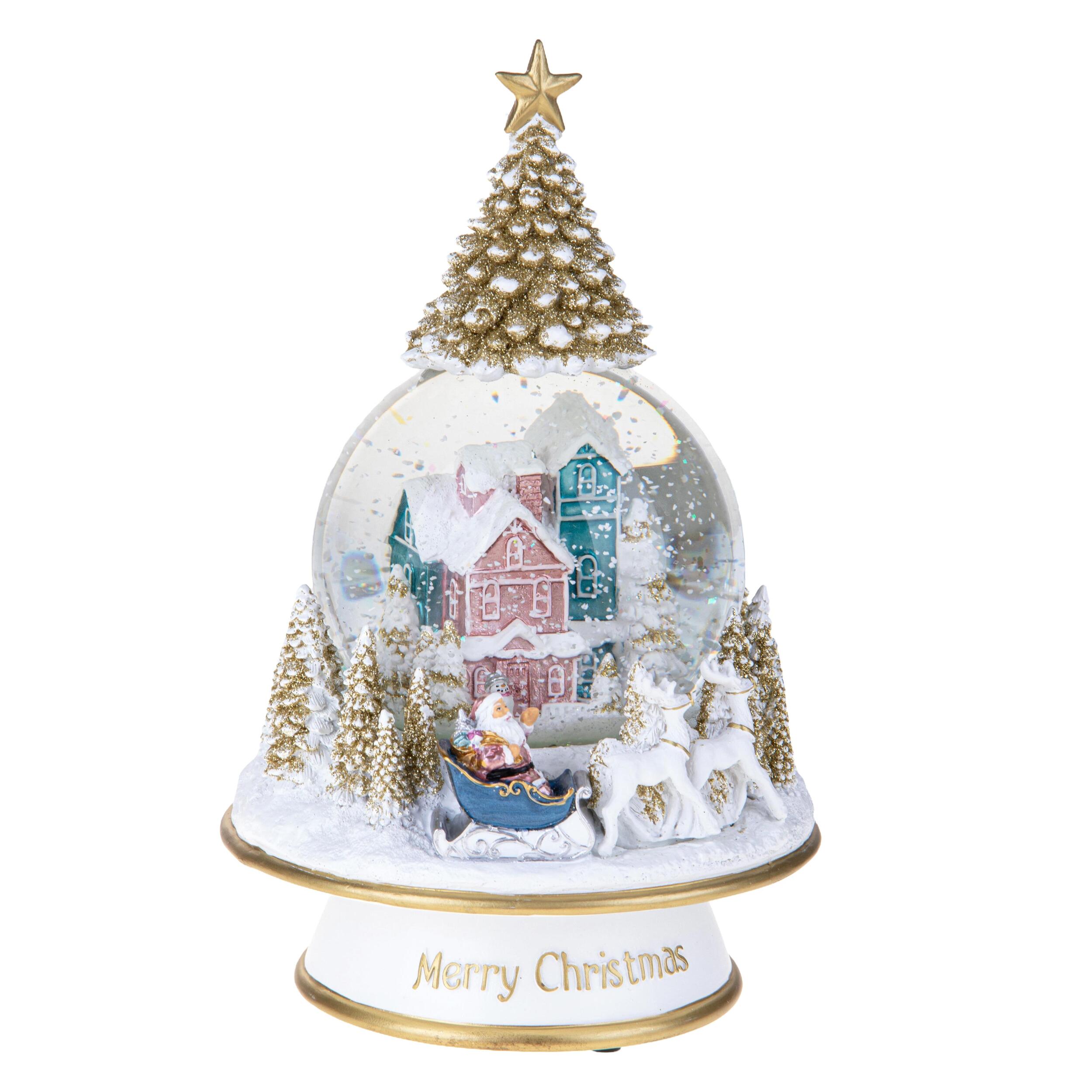 Carillon 14xh22 cm con slitta b.natale - Pezzi 1 - BIANCO - Bianchi Dino SpA