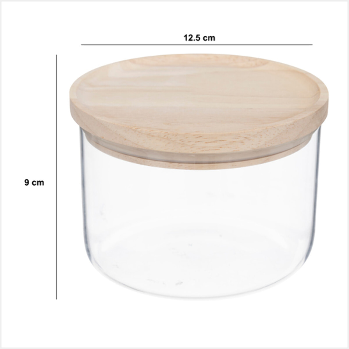 Bocal "Hermet" 0,65L en verre avec couvercle hermétique hévéa
