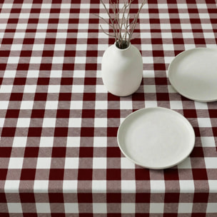 Nappe antitache au toucher tissu imperméable Carreaux grenat