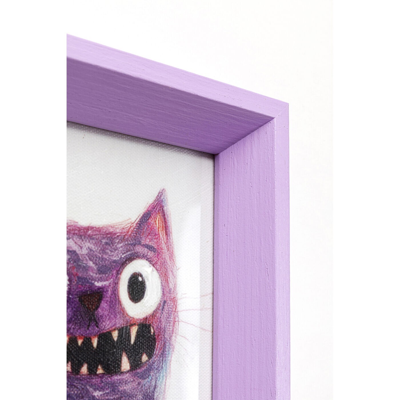 Tableau Frame chat monstre violet 13x18cm Kare Design