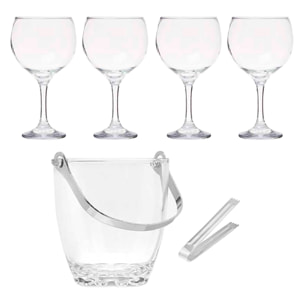 Set cubitera 4 copas gin tonic colección vivalto