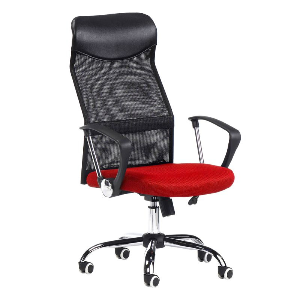 Silla de oficina Mega Negro Polipiel - Rojo 3D