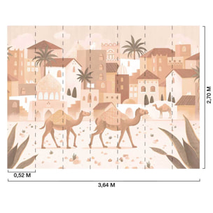 Papier peint aventure chambre garçon - La Cité des Sables Intissé